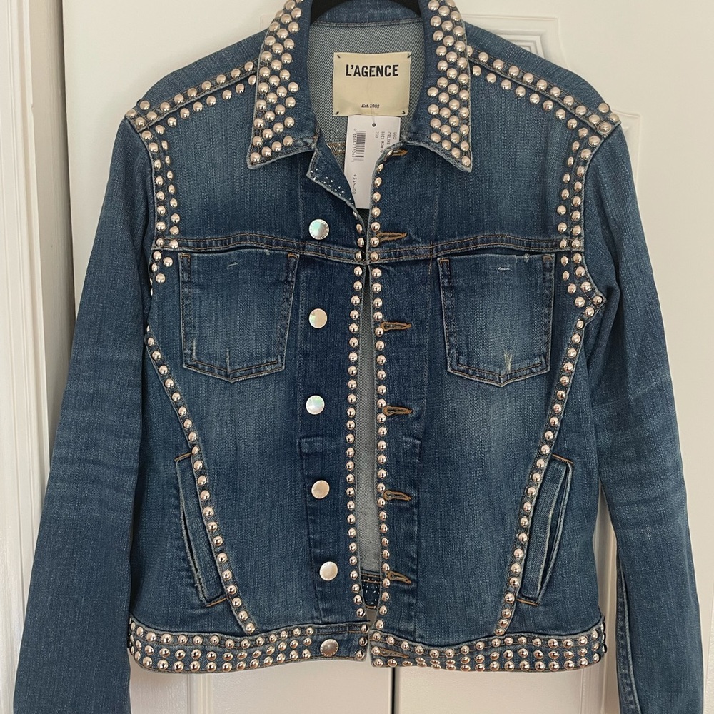 L’Agence Studded Denim Jean Jacket